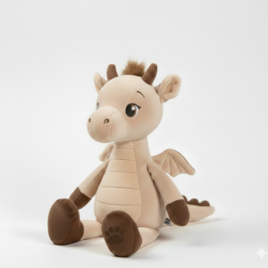 hundebamse med udseende som en drage i beige