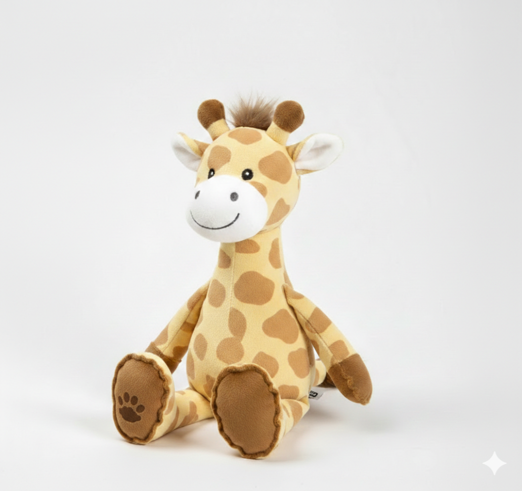 billede af luksus giraf bamse i gul